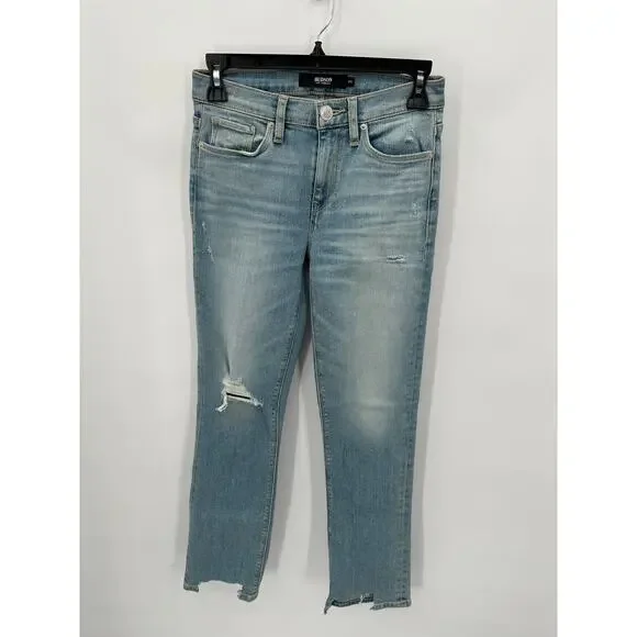 HUDSON NWT Nico Straight Ankle Chewed Hem Denim Jean // 24